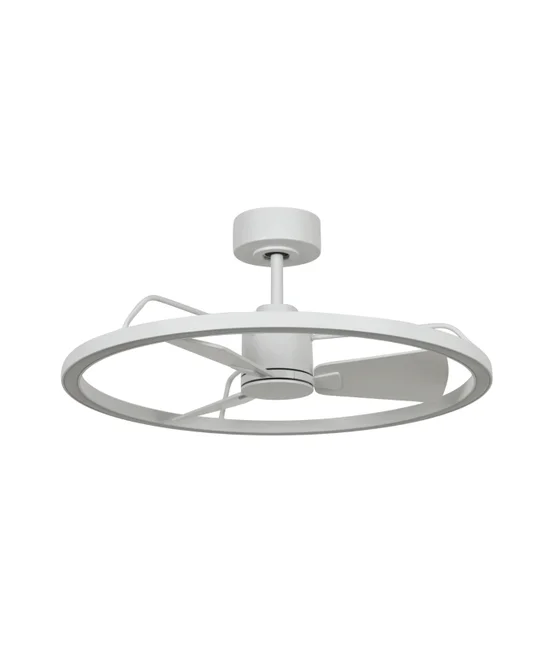 DC Fan with 700mm LED Light in White