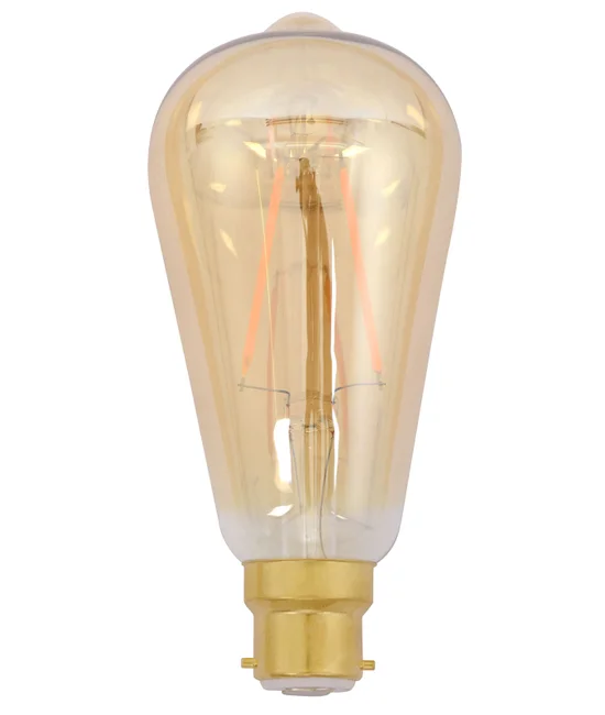 1.9W Heritage LED Pilot BC Amber Globe in Warm White