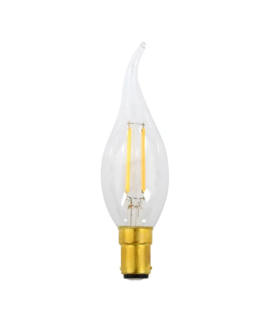4.8W Dimmable Clear Candle Tip SBC LED Globe in Warm White
