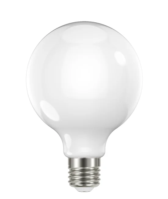 7.6W Glass Opal Dimmable LED G95 ES Globe in Warm White