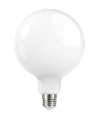 7.6W Glass Opal Dimmable LED G125 ES Globe in Warm White