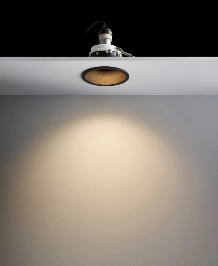 1 Light Recessed Gimble Downlight in Black