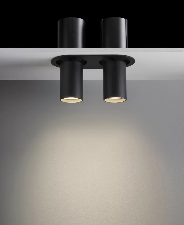 2 Light Adjustable Spotlight in Black