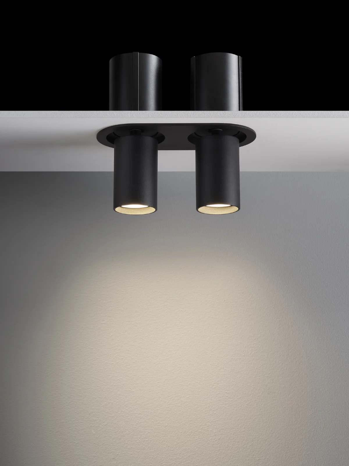2 Light Adjustable Spotlight in Black