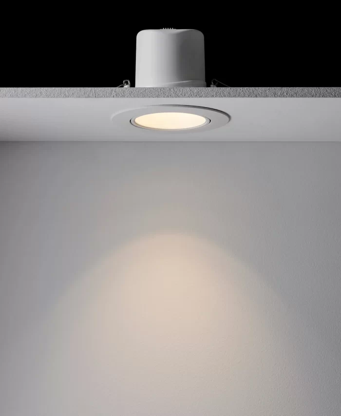 LED Tri-Colour Dimmable Gimble Downlight in White