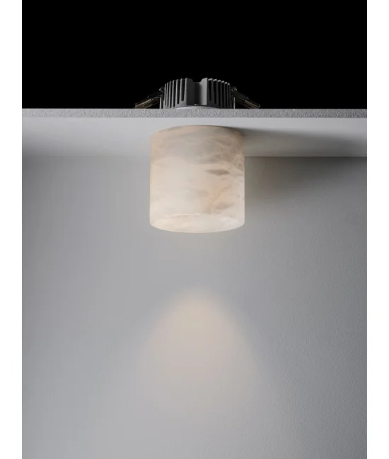 Semi-Recessed LED Downlight in Spanish Alabaster