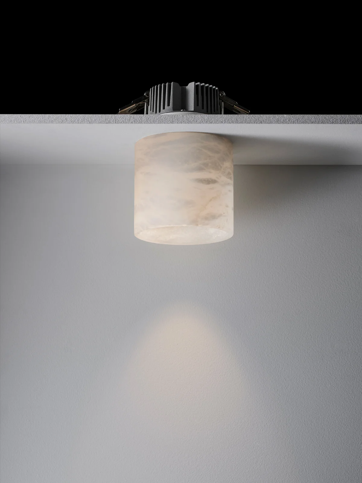 Semi-Recessed LED Downlight in Spanish Alabaster