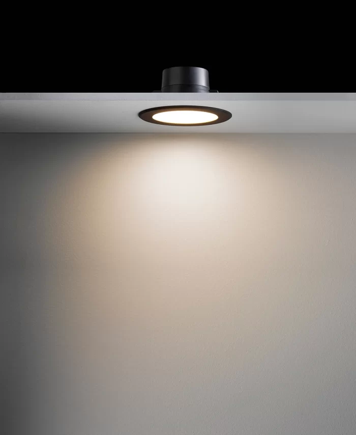 LED Colour Switch Via Wall Downlight in Black