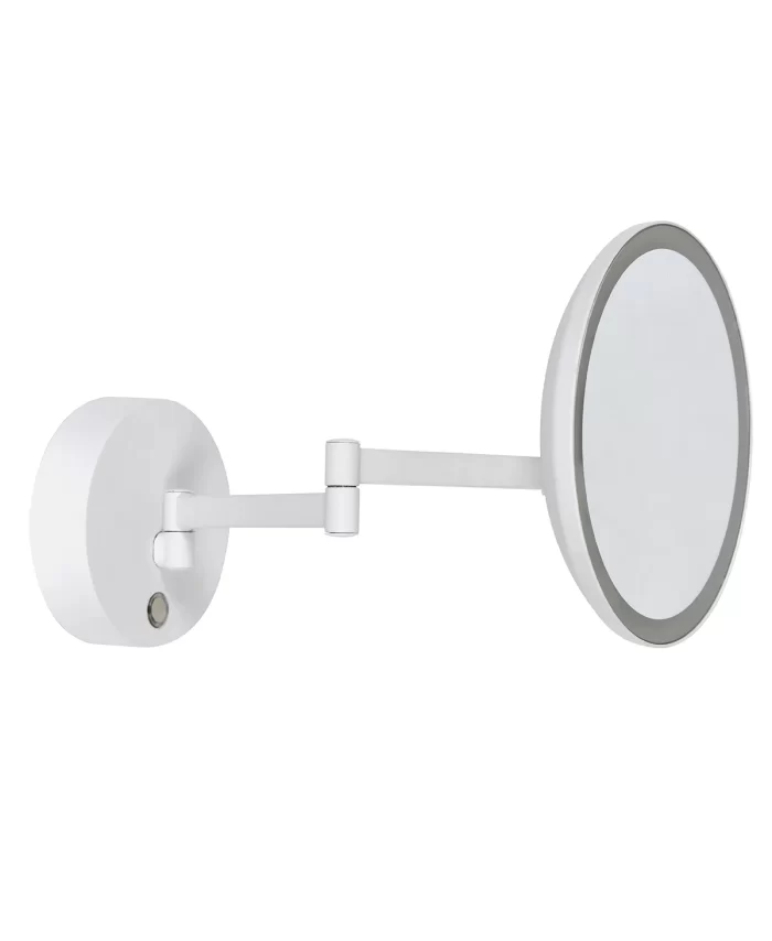 LED Swing Arm Vanity Mirror in White