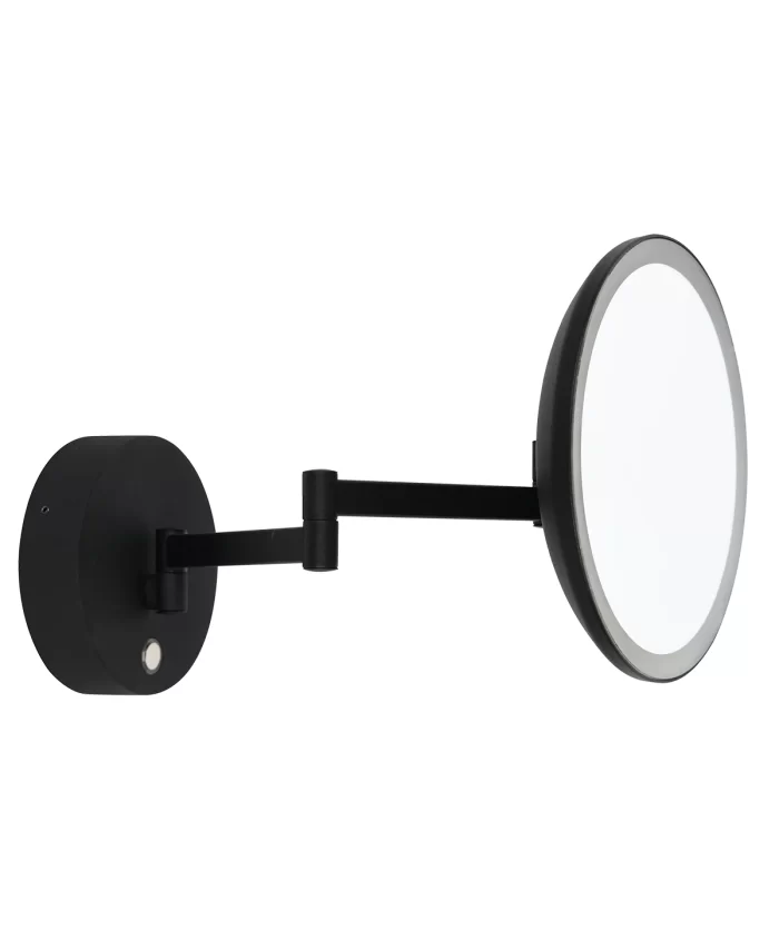 LED Swing Arm Vanity Mirror in Black