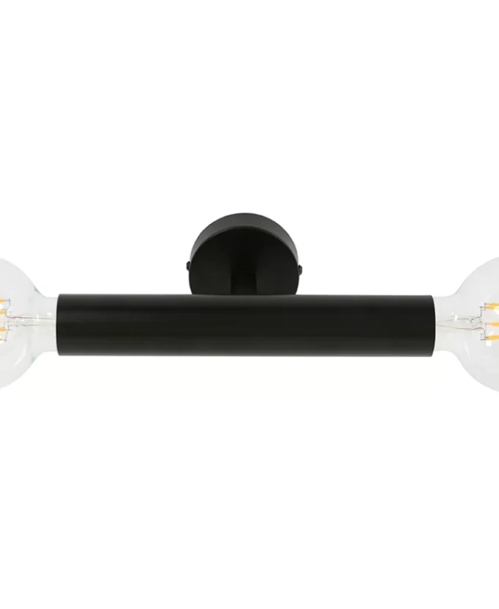 2 Light Cylinder Wall Bracket in Black