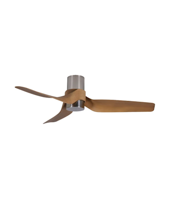 132cm DC Fan with Light in Brushed Chrome/Teak