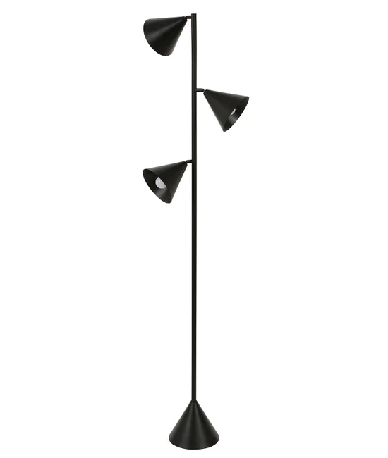 3 Light Floor Lamp in Black