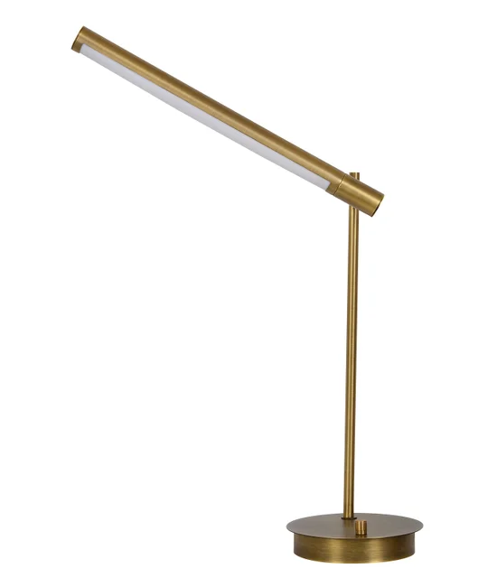 LED Dimmable Table Lamp in Antique Brass with USB Port