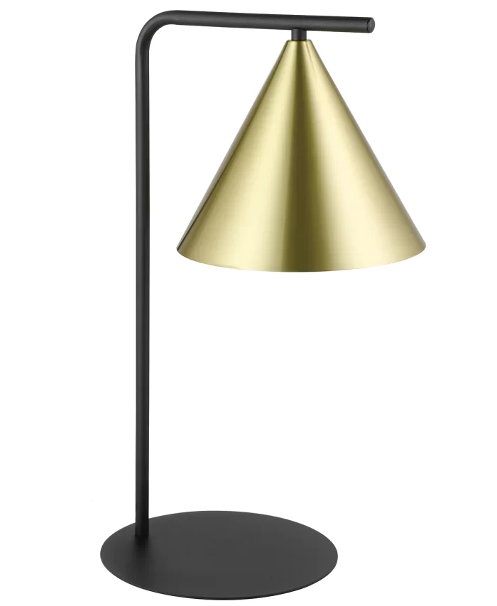 1 Light Table Lamp in Black with Brass Detail