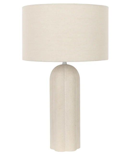 1 Light Table Lamp in Stone with Linen Shade