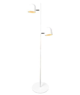 LED Dimmable 2 Light Floor Lamp in White