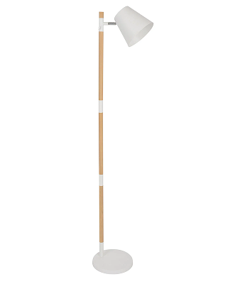 1 Light Floor Lamp in Ashwood/White