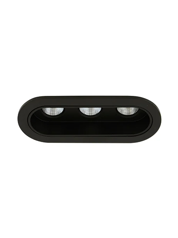 Daytona LED 3 Light Dimmable Downlight in Black