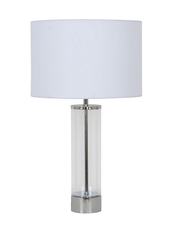 1 Light Touch Table Lamp in Chrome/Clear with USB Port