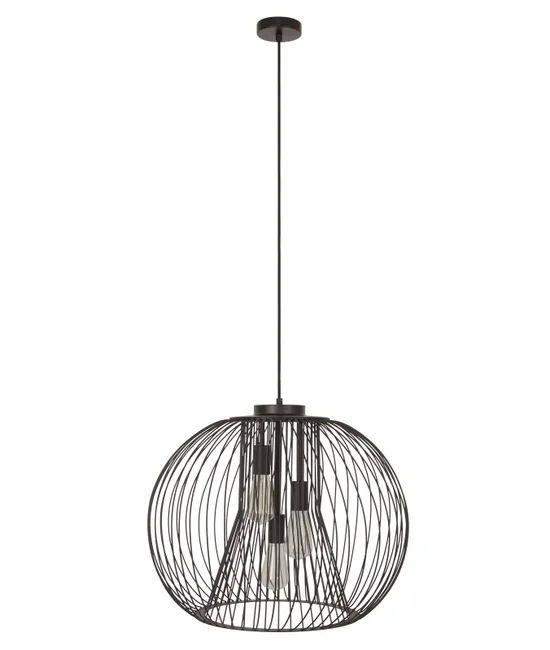 3-Light Pendant in Black