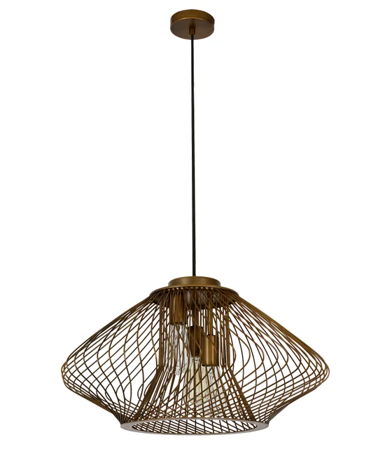 3 Light Large Squat Pendant in Antique Bronze