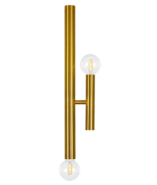 2 Light Drop Pendant with Adjustable Arm in Brass