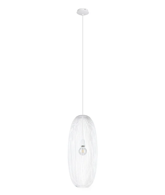 1 Light Large Tall Pendant in White