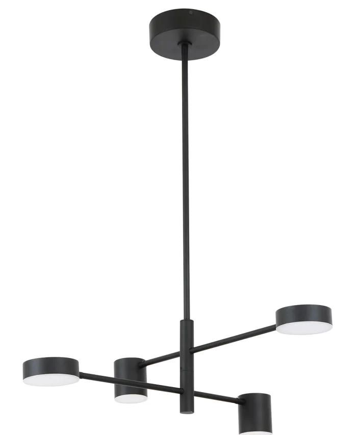 4 Light LED Colour Switching Pendant or Close to Ceiling Fitting in Black