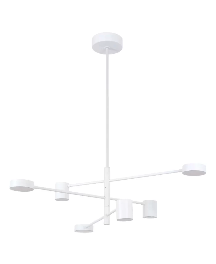 6 Light LED Colour Switching Pendant or Close to Ceiling Fitting in White