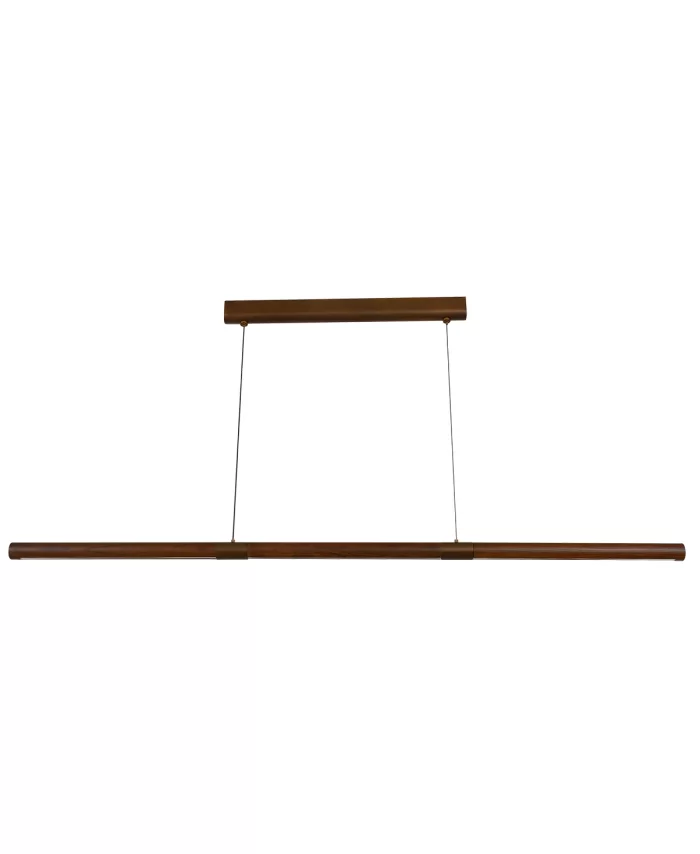 1500mm LED Pendant in Walnut with Bronze Details