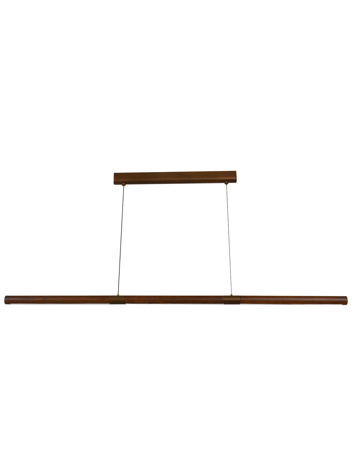 1500mm LED Pendant in Walnut with Bronze Details