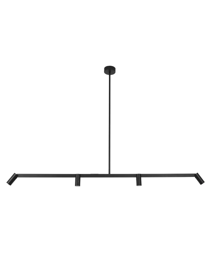4-Light LED Dimmable Long Pendant in Black