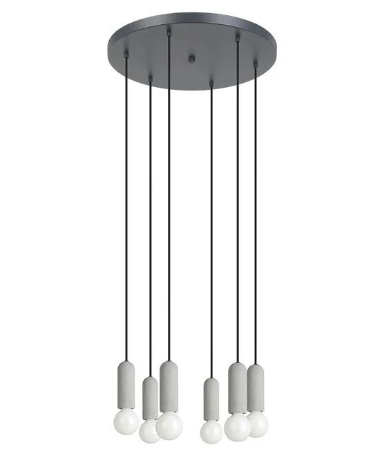 6 Light Pendant in Concrete