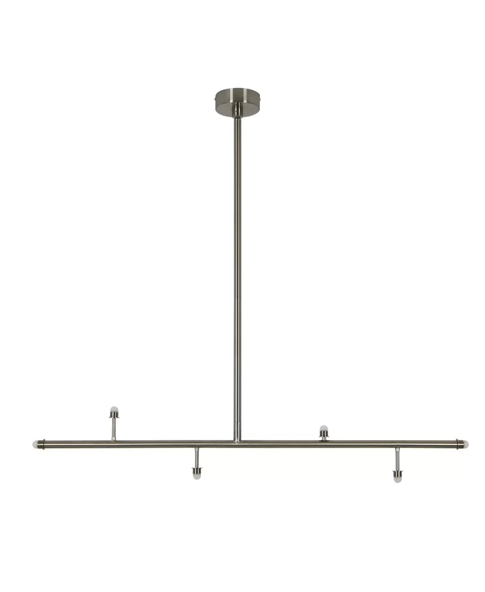 6 Light LED Linear Pendant Frame Only in Brushed Chrome