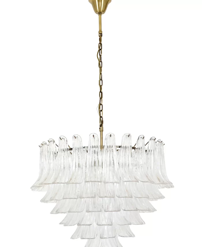 10 Light Pendant or Close to Ceiling Fitting in Antique Brass with Clear Glass