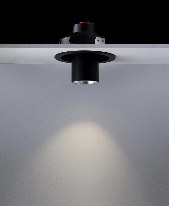 Adjustable 700 Lumens LED Black Downlight in Warm White