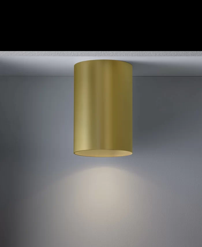 Round GU10 Surface Mounted Downlight in Brass