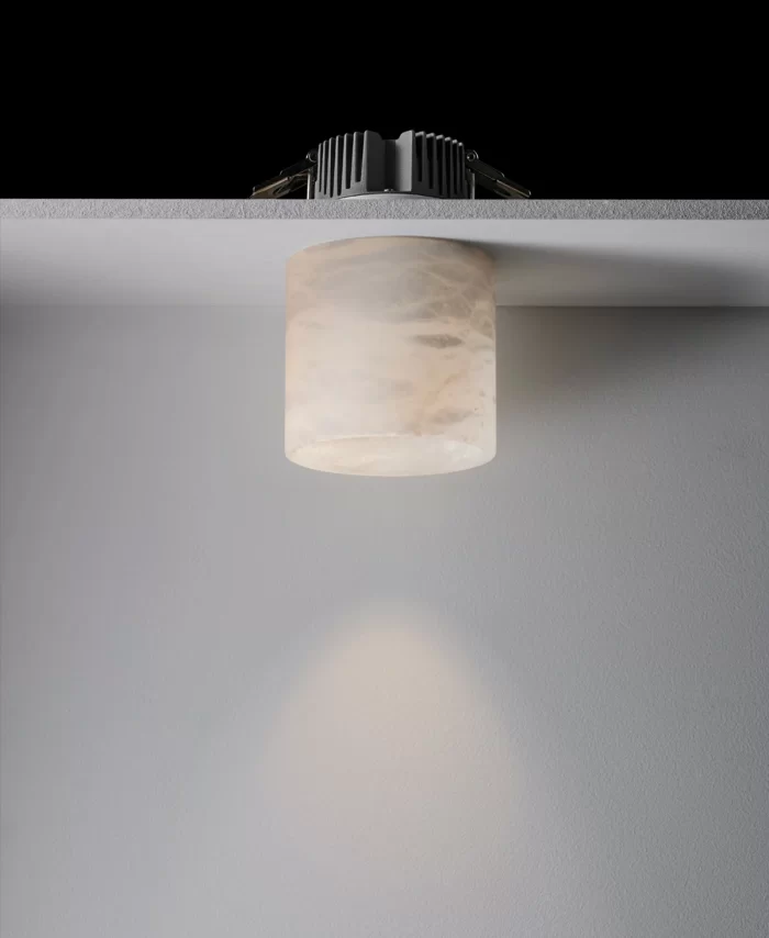 Semi-Recessed LED Downlight in Spanish Alabaster