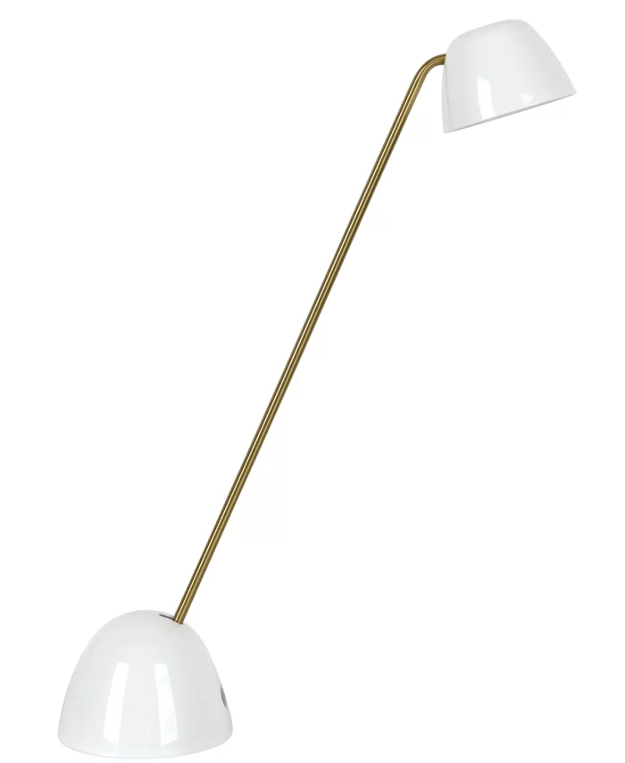LED Day Night Sleep+ Task Lamp in White with Brass Finish