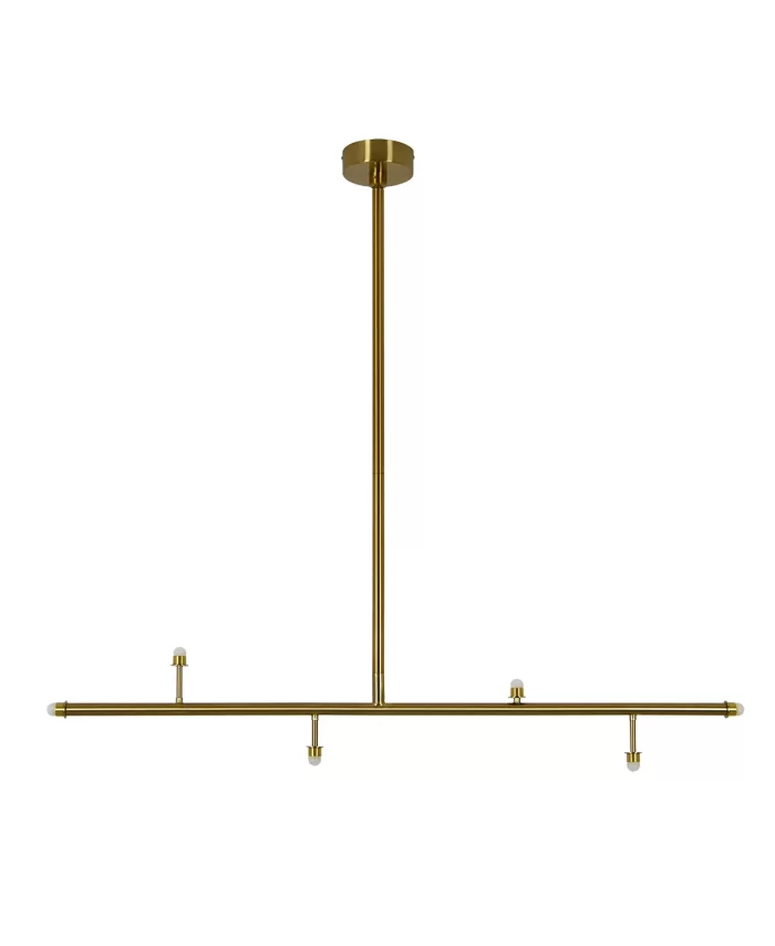 6 Light LED Linear Pendant Frame Only in Aged Brass