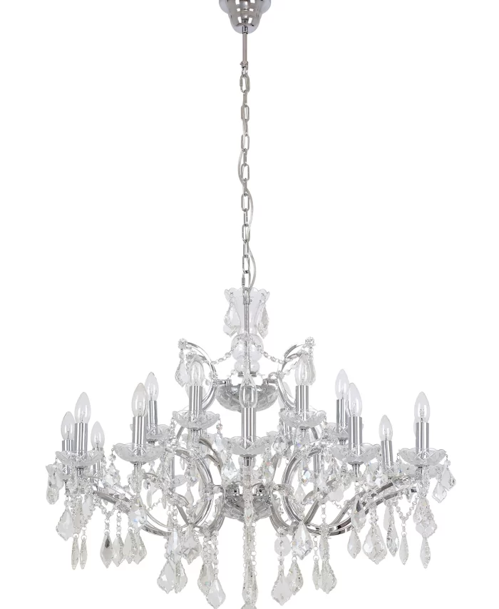 12+6 Light Chandelier in Chrome